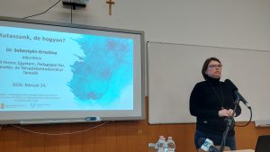 Pedagógiai Kar Szakkollégiumi előadás 2026. február 24. Dr. Sebestyén Krisztina, Dr. Lestyán Erzsébet, Lonovics László
